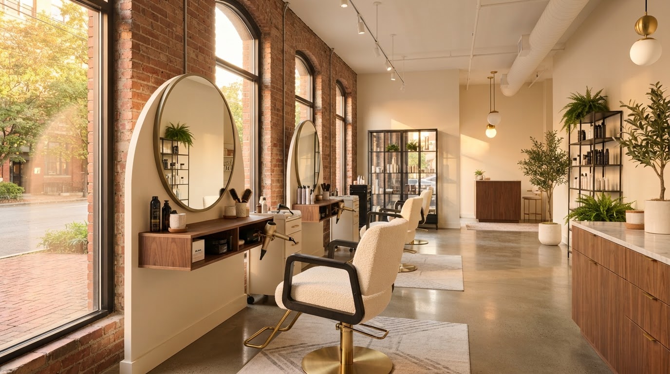 The Works salon interior in Marple